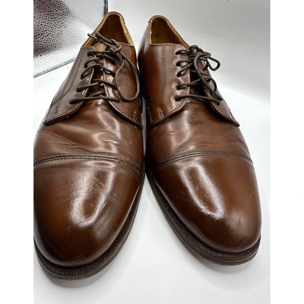 Cole Haan Cap Toe Brown Men's Size 11 D Dress Shoe Leather Lined Vintage USA